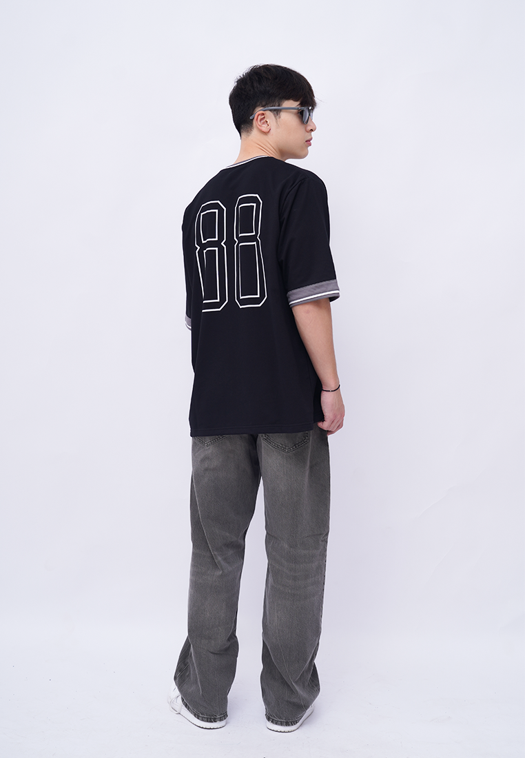 Ryusei Kaos Pria Boxy Oversize Home Run Black