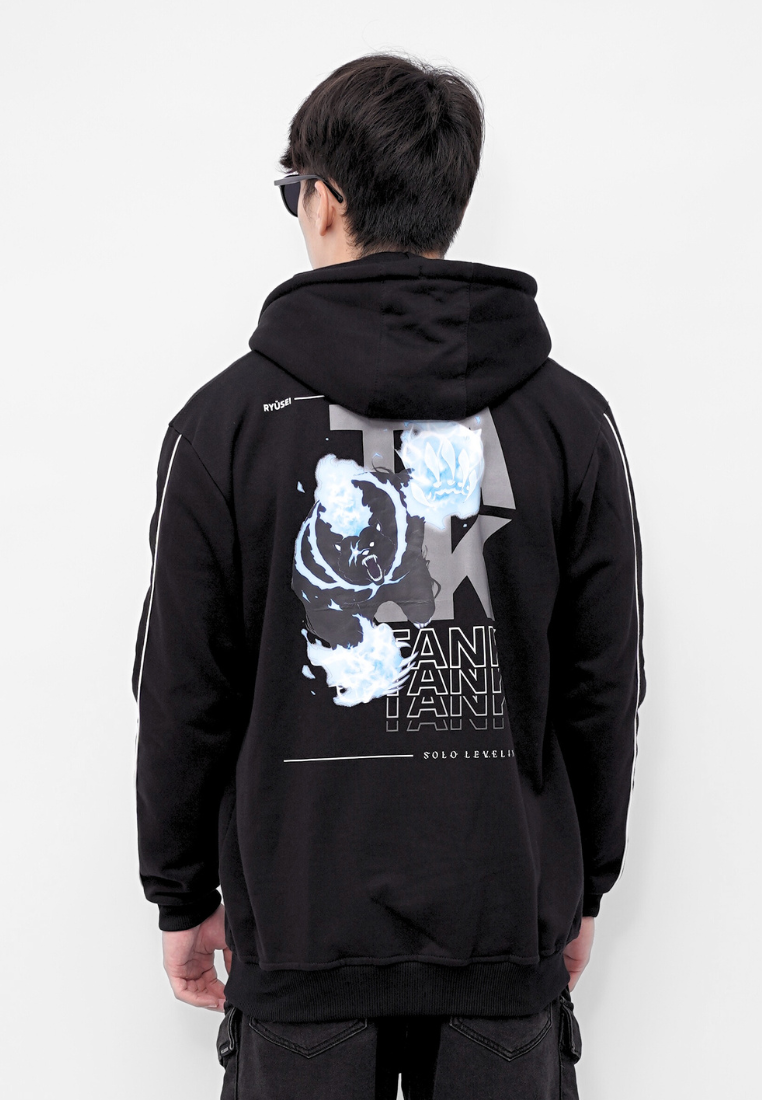 Ryusei x Solo Leveling | Hoodie Zipper Tank Shadow Black