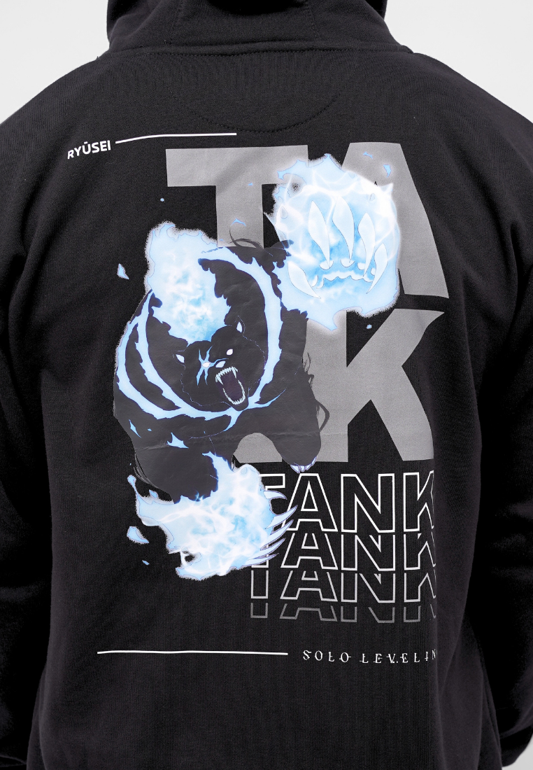 Ryusei x Solo Leveling | Hoodie Zipper Tank Shadow Black