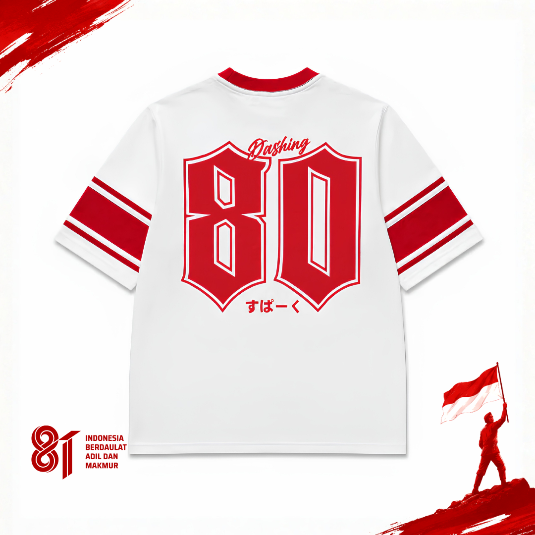 Ryusei Kaos Pria Boxy Oversize Eighty CMB Red
