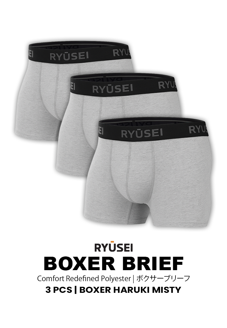 Ryusei Boxer Haruki Polyester Spandex 3 Pcs | Nyaman & Elastis