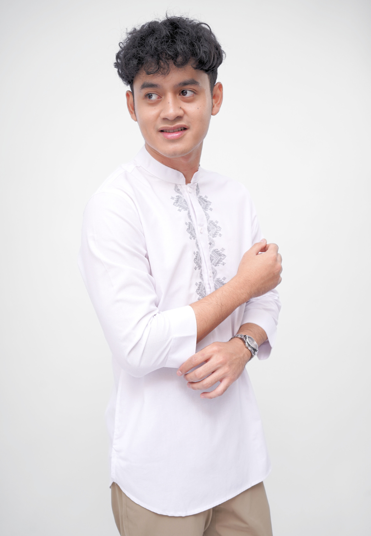 Ryusei Kemeja Kurta Kerah Koko Hiroji White