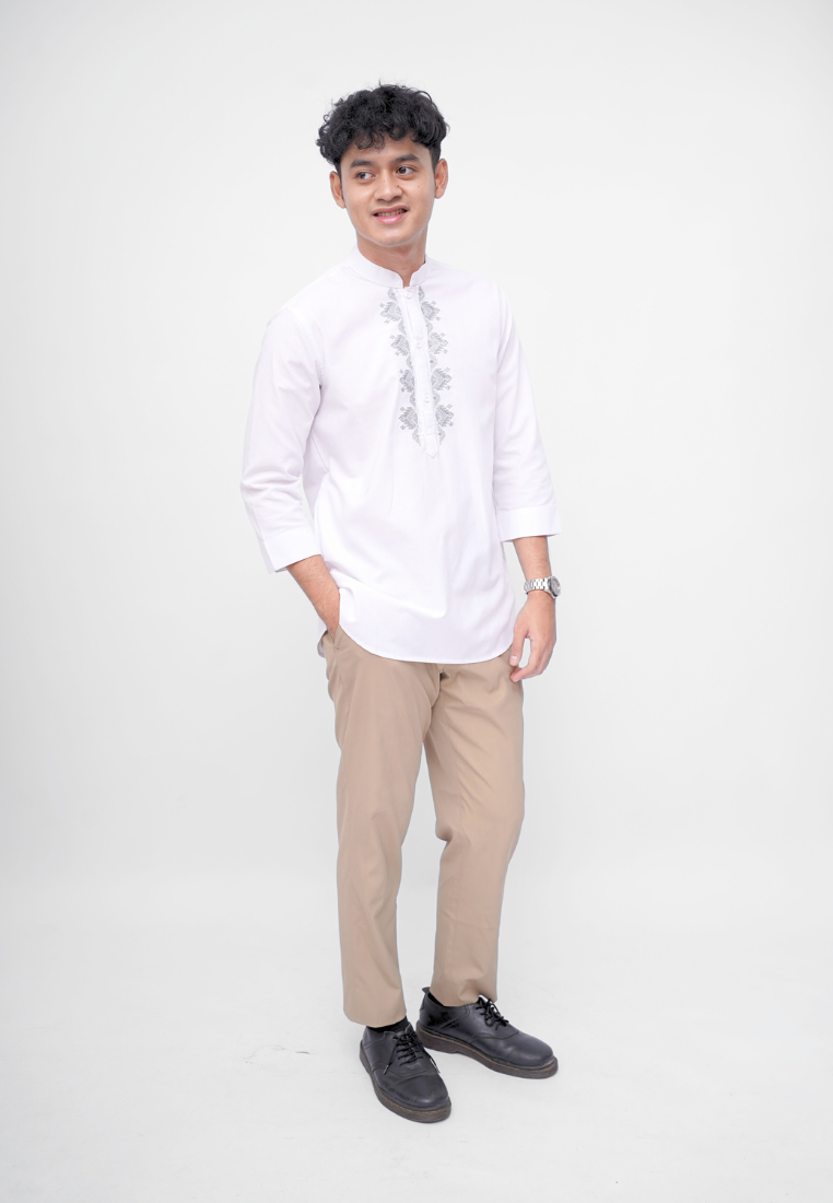Ryusei Kemeja Kurta Kerah Koko Hiroji White