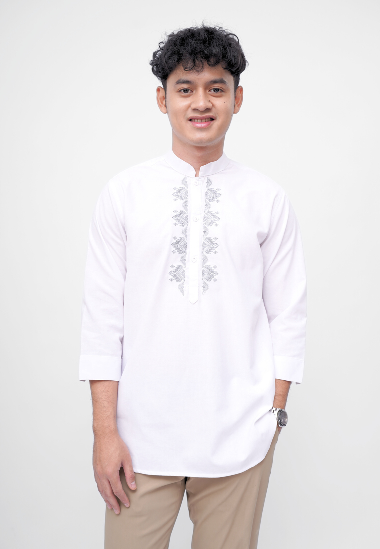 Ryusei Kemeja Kurta Kerah Koko Hiroji White