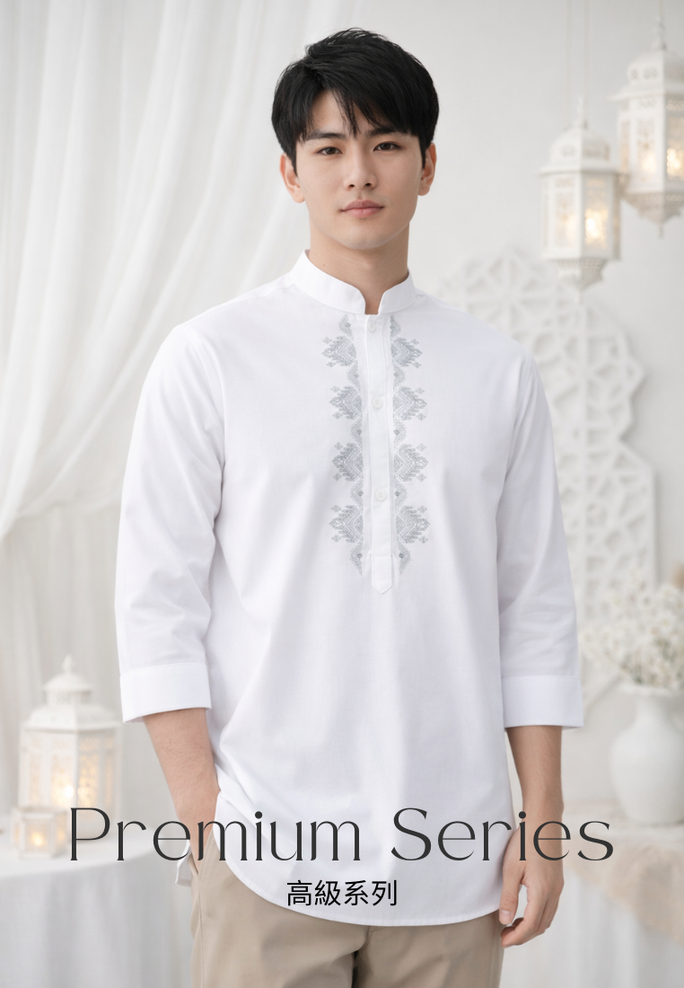 Ryusei Kemeja Kurta Kerah Koko Hiroji White
