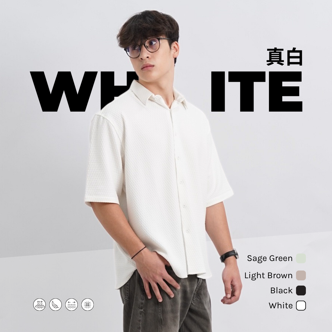 Ryusei Kemeja Pria Oversize SORA Knit - Stylish & Nyaman untuk Dailywear