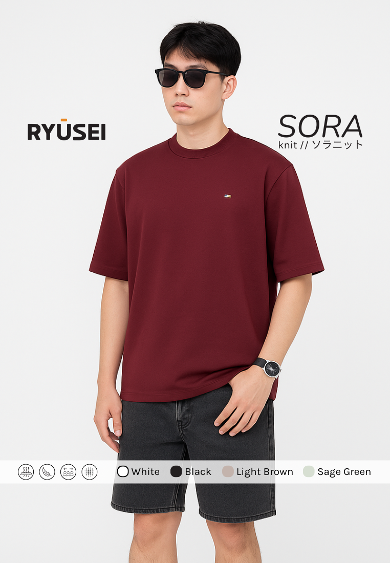Ryusei T-shirt Oversize Kudo Twill – Kaos dengan Tekstur Unik