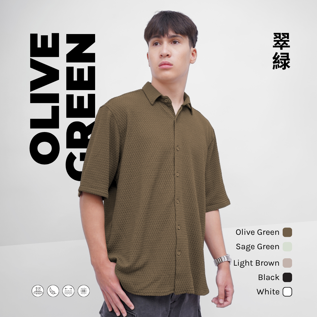 Ryusei Kemeja Pria Oversize SORA Knit - Stylish & Nyaman untuk Dailywear