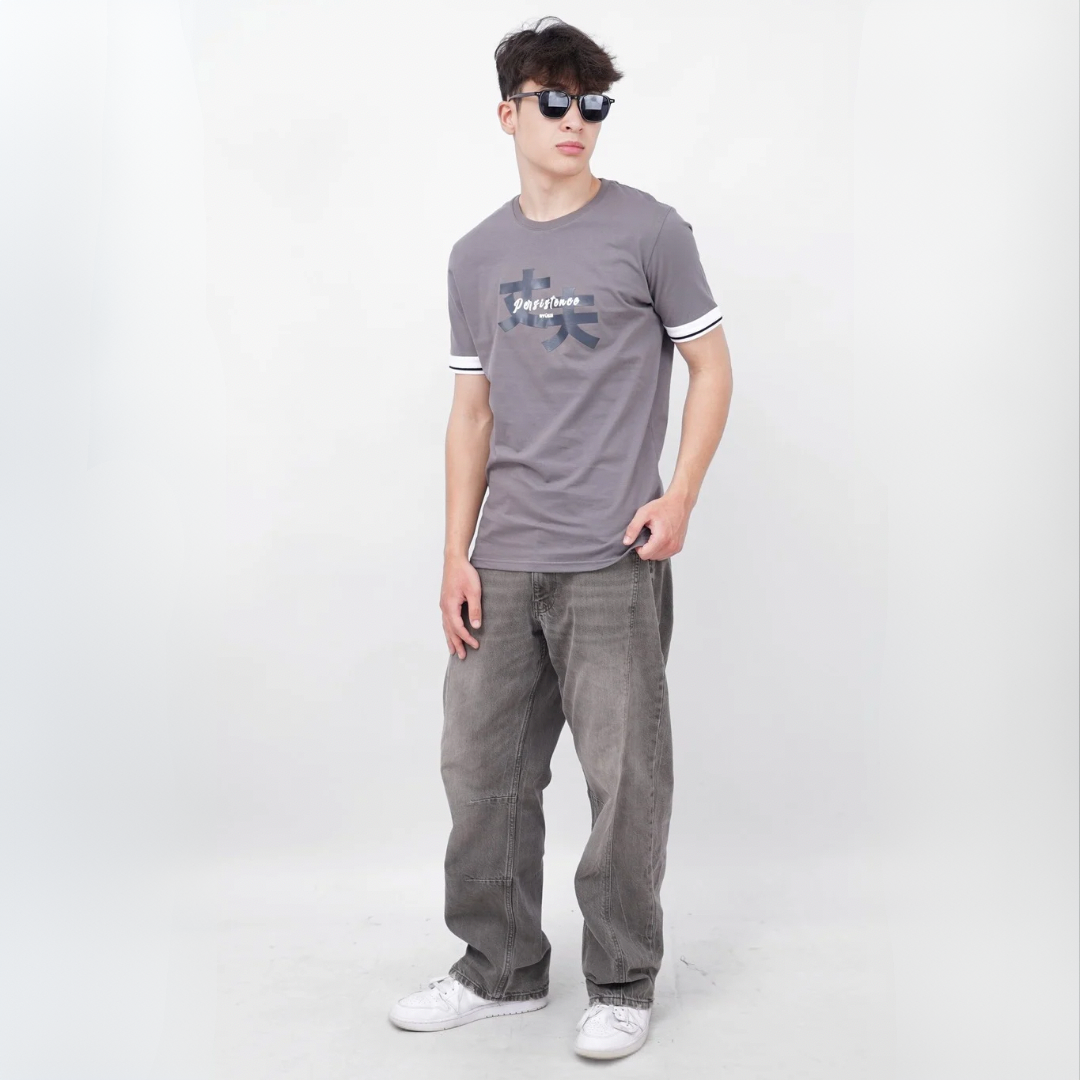 Ryusei Kaos Pria Persistence Dark Grey