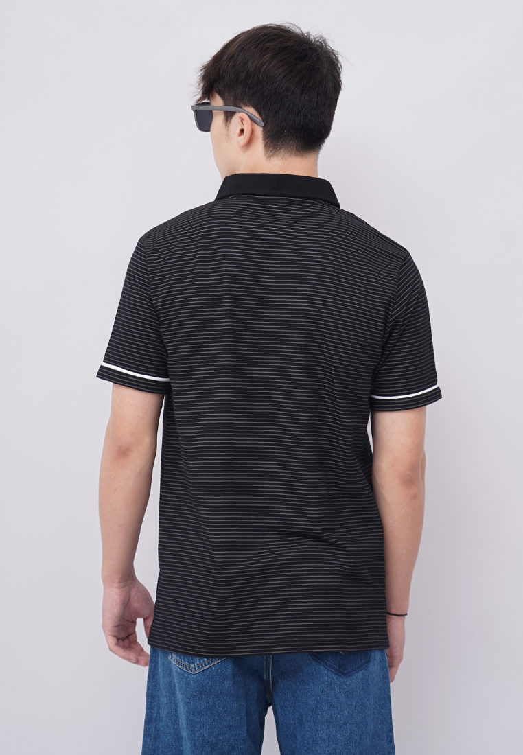 Ryusei Polo Pria Higashi Stripe Black