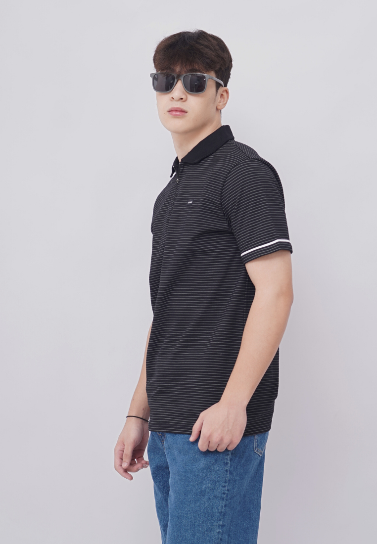 Ryusei Polo Pria Higashi Stripe Black
