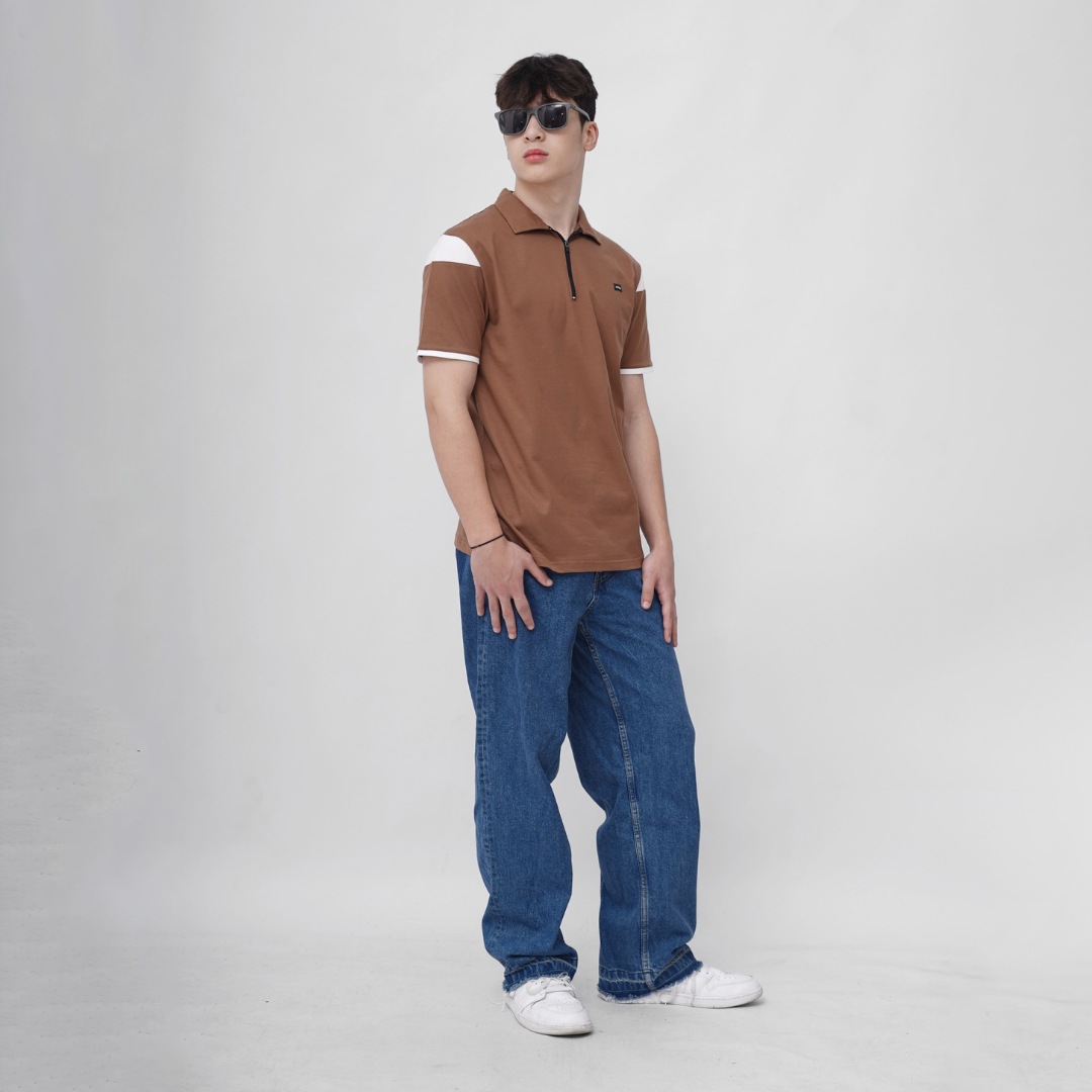Ryusei Polo Pria Fushimi Brown