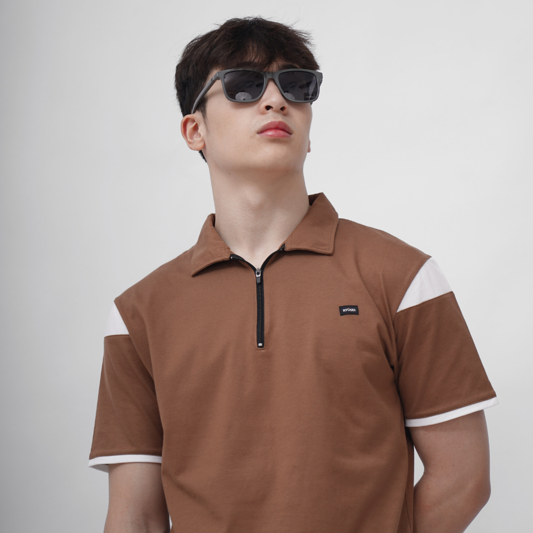 Ryusei Polo Pria Fushimi Brown