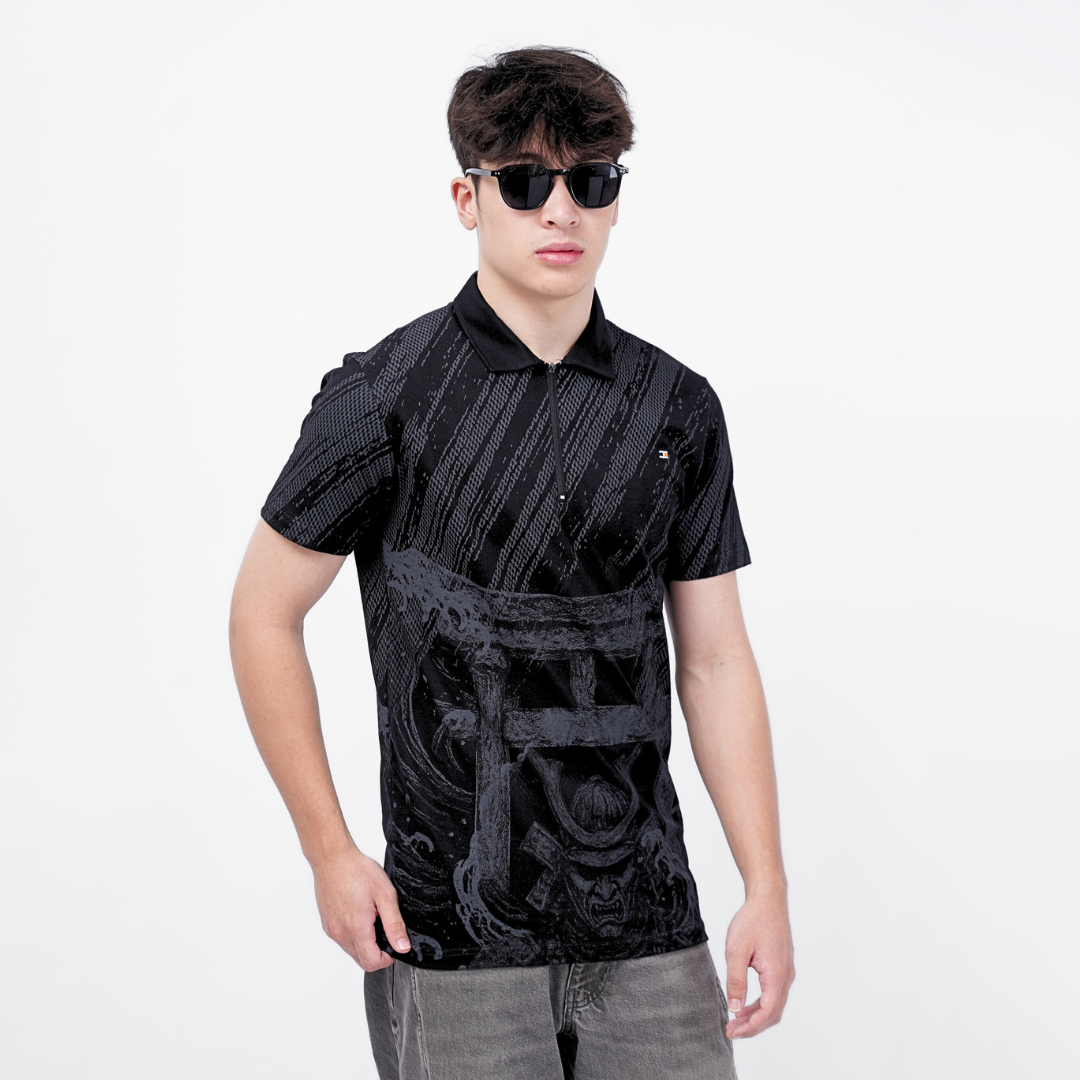 Ryusei Polo Pria Riku FP Black