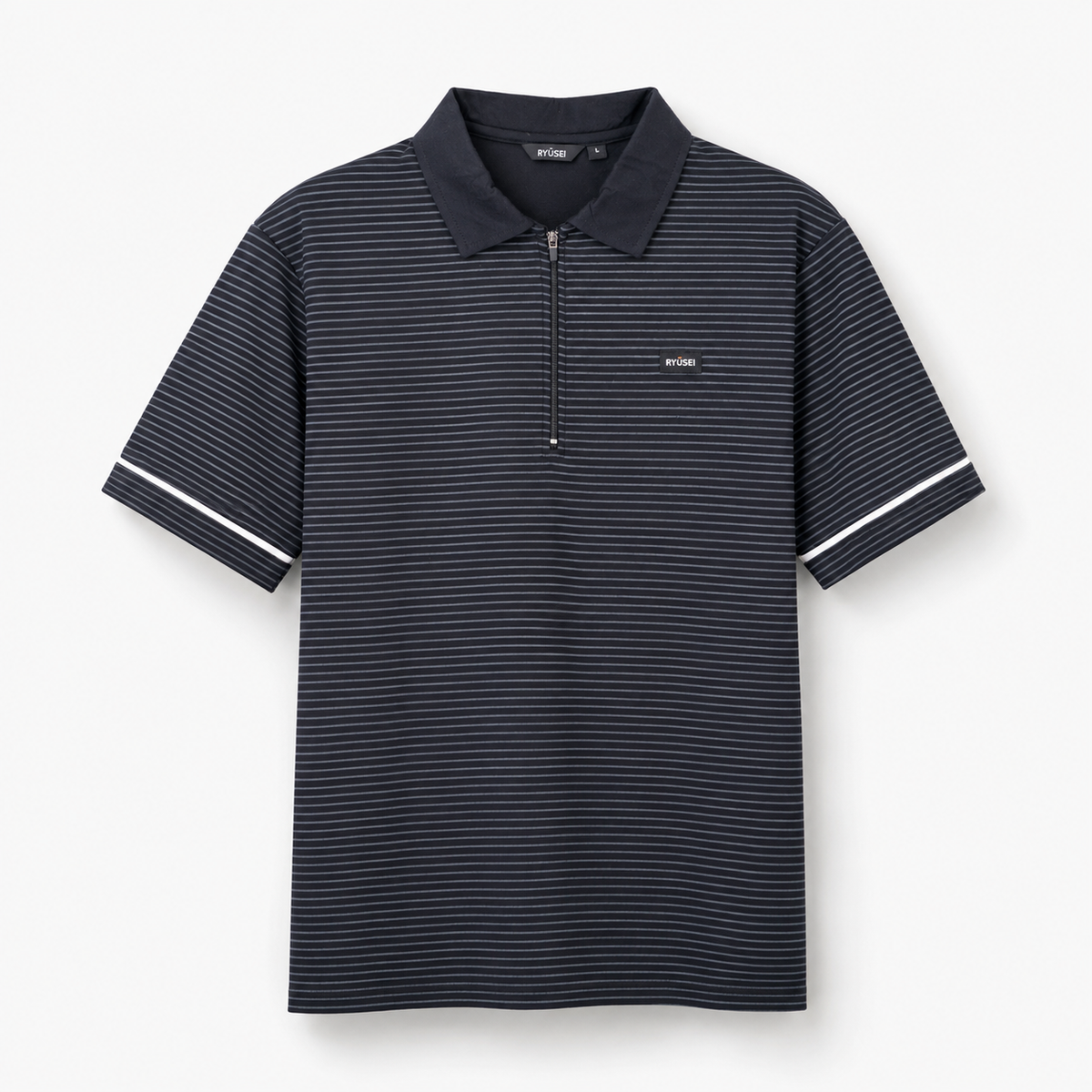 Ryusei Polo Pria Higashi Stripe Black