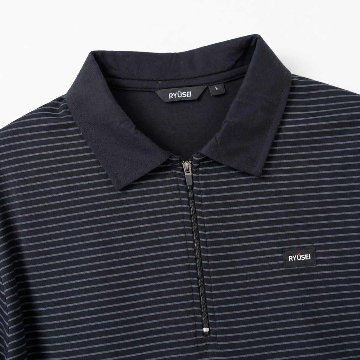 Ryusei Polo Pria Higashi Stripe Black