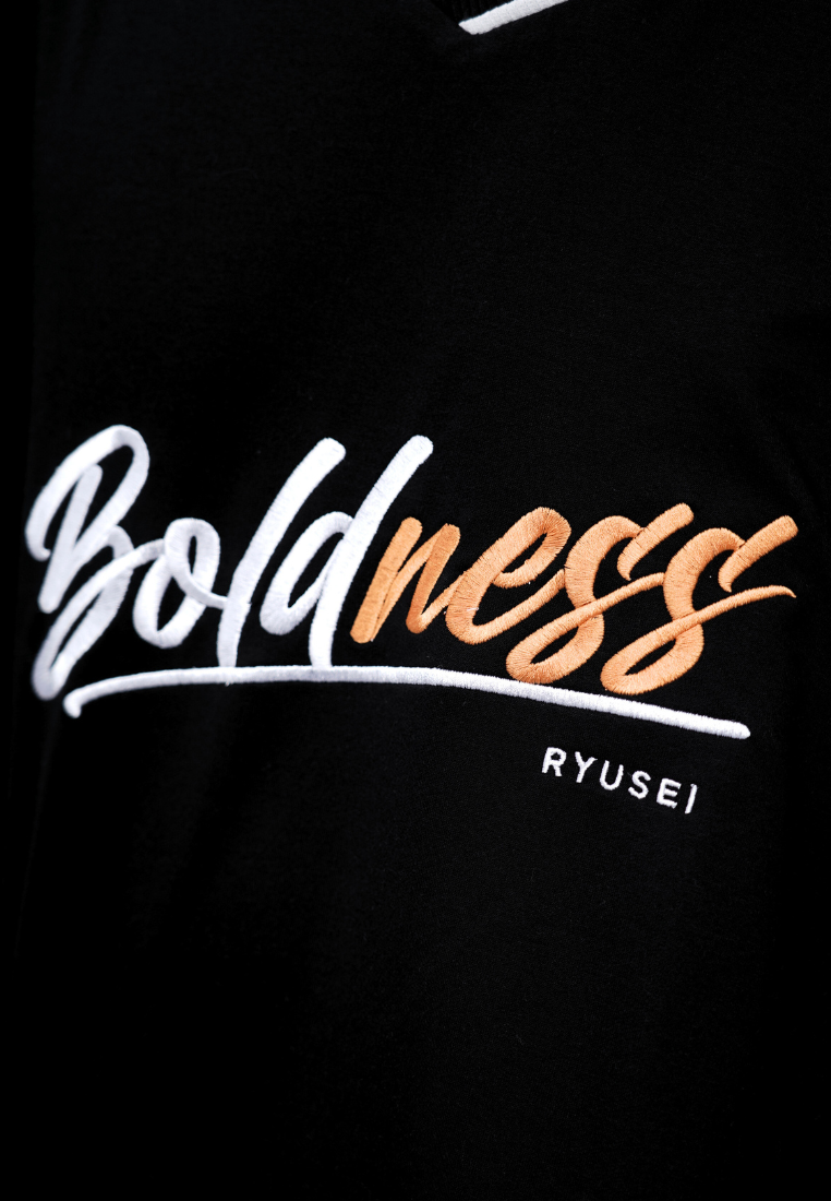 Ryusei Kaos Pria Boxy Oversize Boldness Black