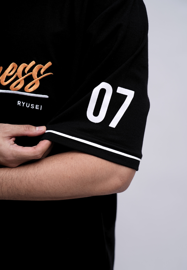 Ryusei Kaos Pria Boxy Oversize Boldness Black