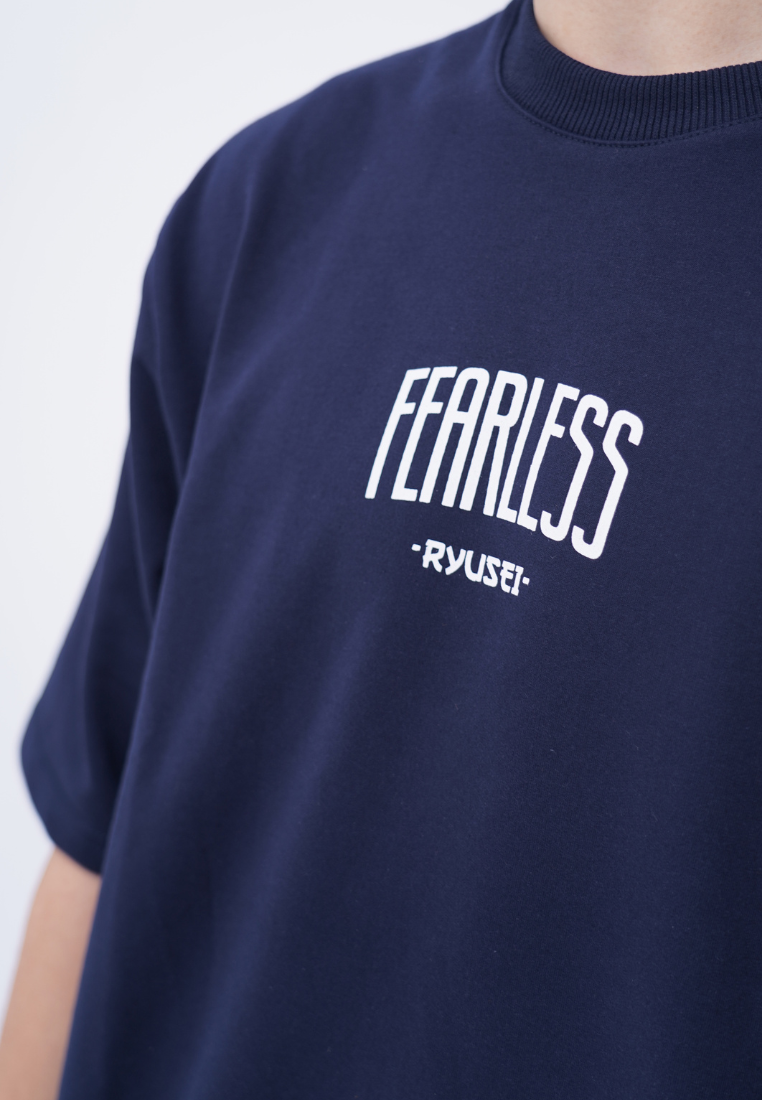 Ryusei Kaos Pria Boxy Oversize Fearless Navy