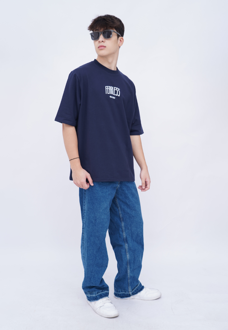 Ryusei Kaos Pria Boxy Oversize Fearless Navy