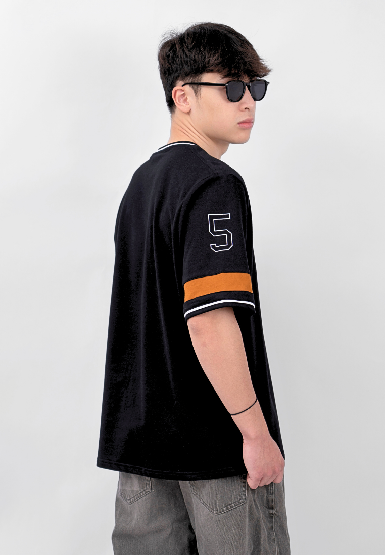 Ryusei Kaos Pria Boxy Oversize Genius Black