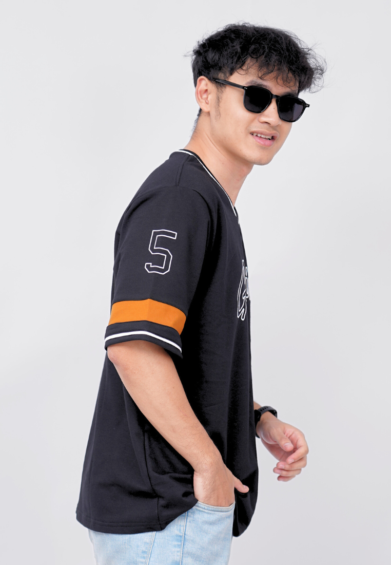 Ryusei Kaos Pria Boxy Oversize Genius Black