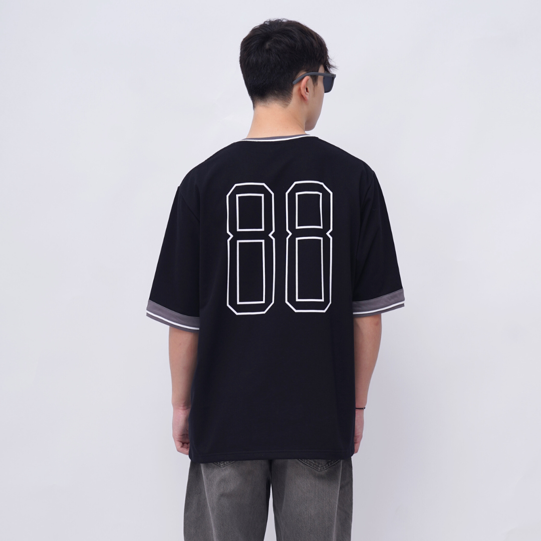 Ryusei Kaos Pria Boxy Oversize Home Run Black