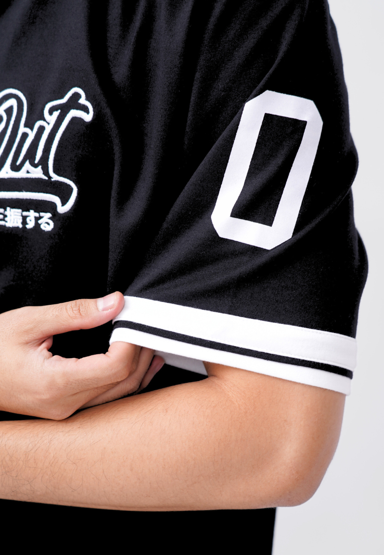 Ryusei Kaos Pria Boxy Oversize StrikeOut Black