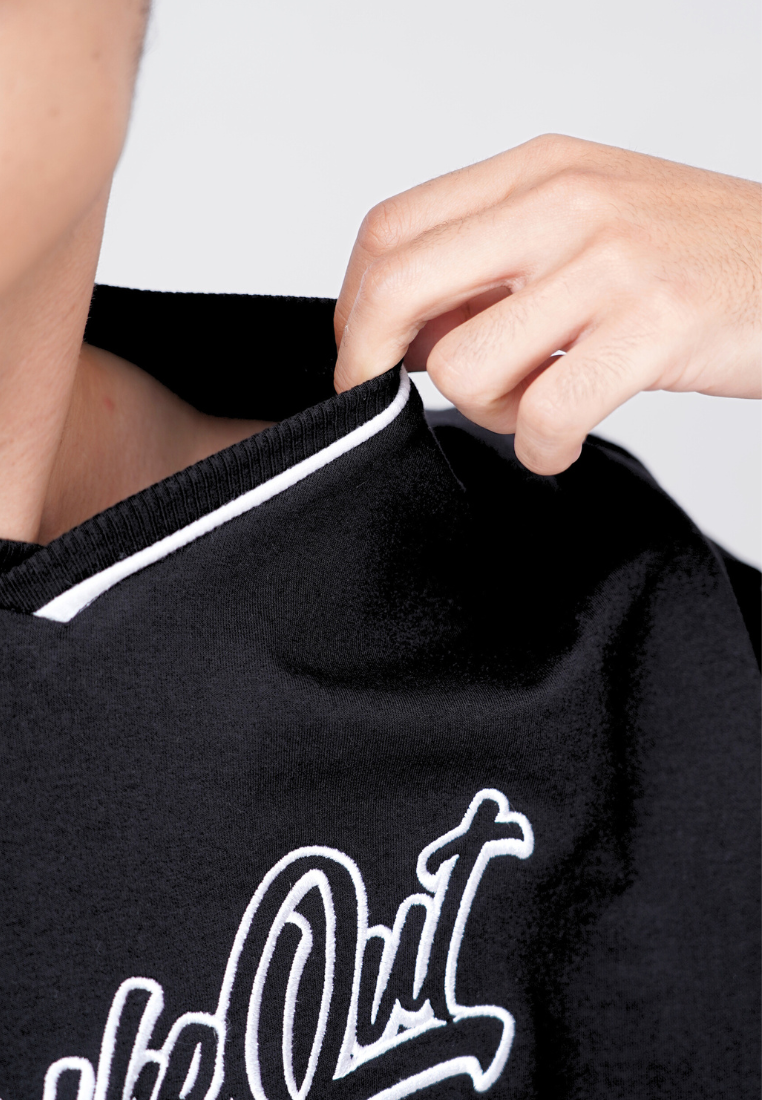 Ryusei Kaos Pria Boxy Oversize StrikeOut Black