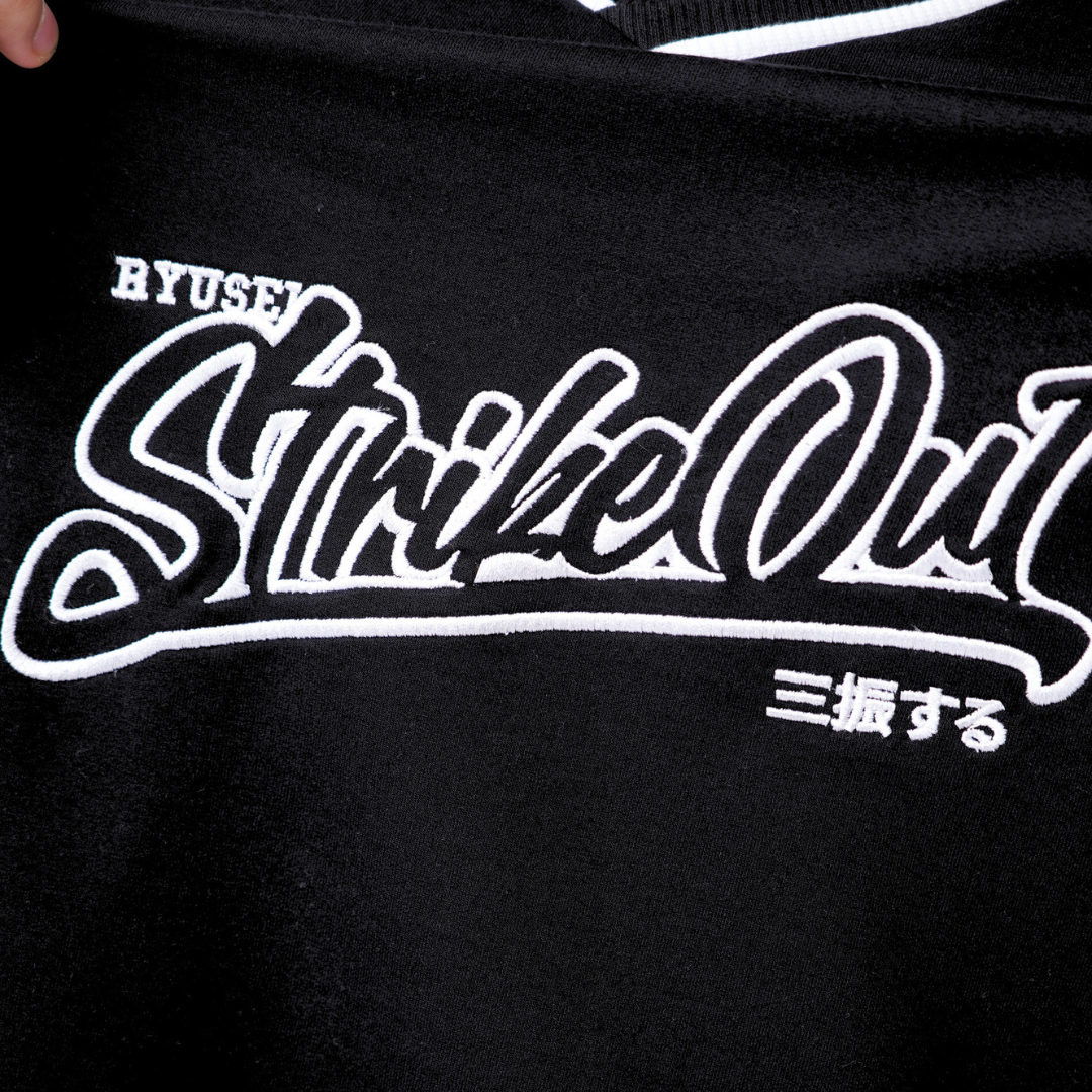 Ryusei Kaos Pria Boxy Oversize StrikeOut Black