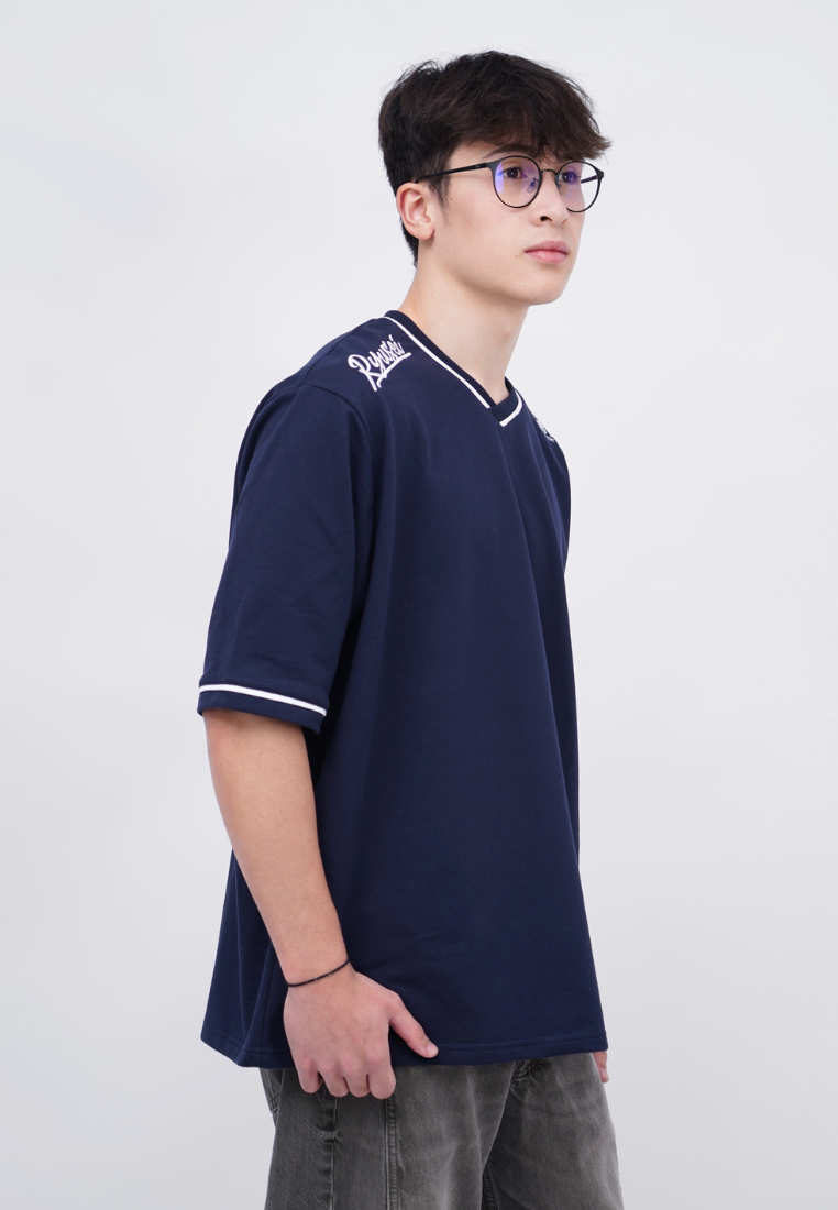 Ryusei Kaos Pria Boxy Oversize Fukashi Navy