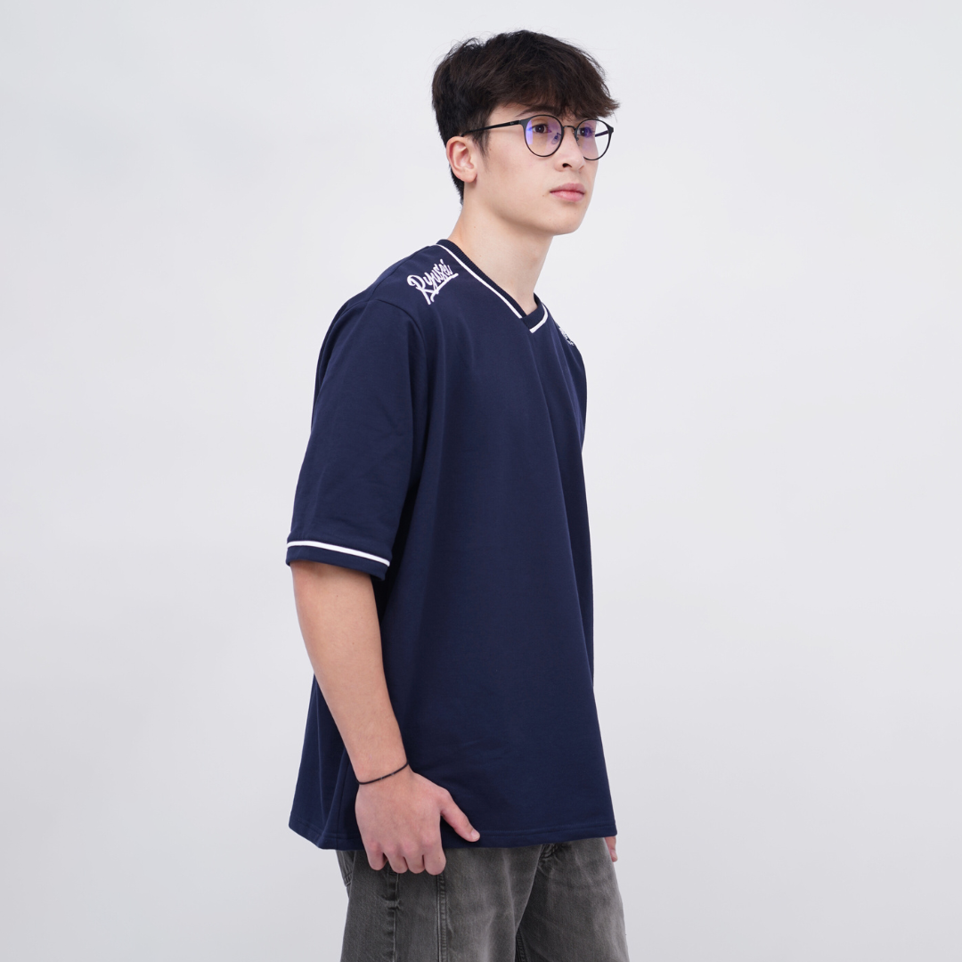 Ryusei Kaos Pria Boxy Oversize Fukashi Navy