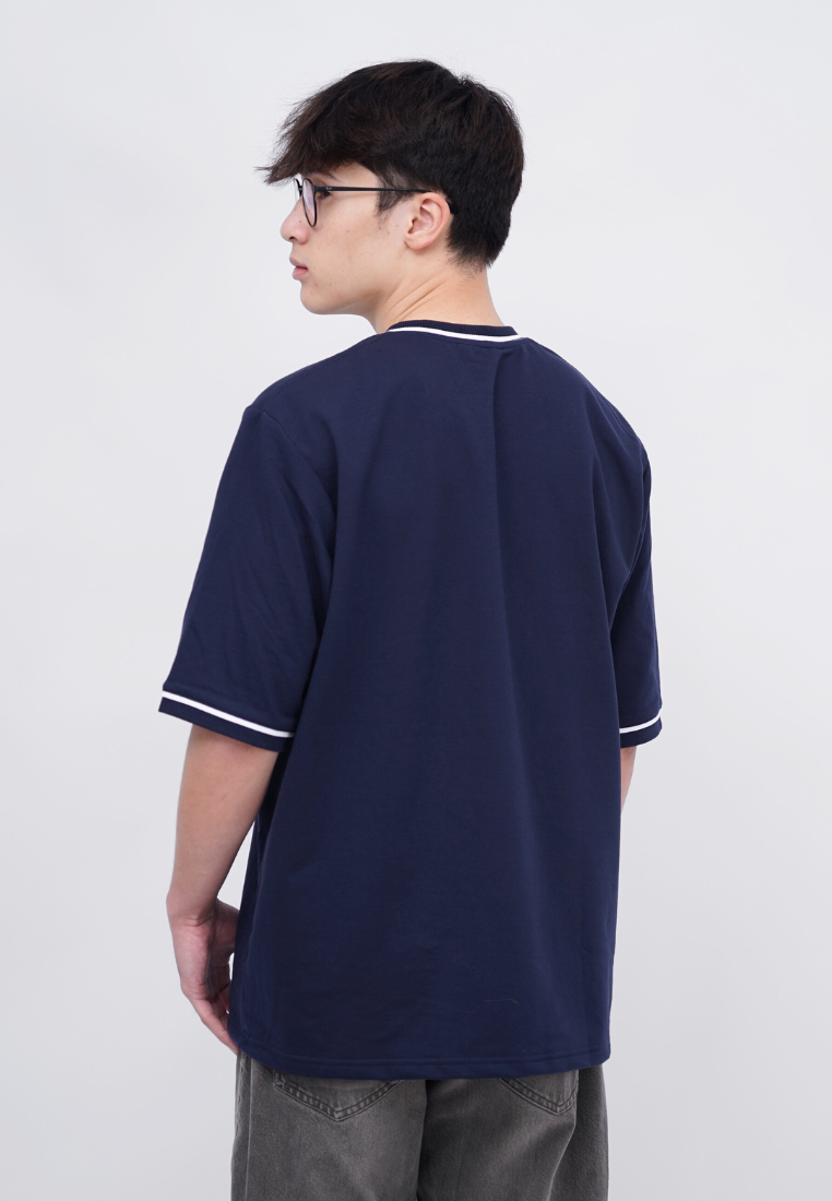 Ryusei Kaos Pria Boxy Oversize Fukashi Navy