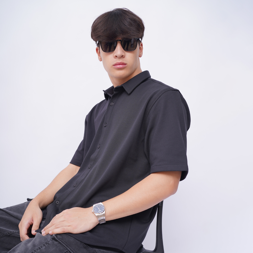 Ryusei Kemeja Pria Oversize Kudo Twill – Kemeja dengan Tekstur Unik