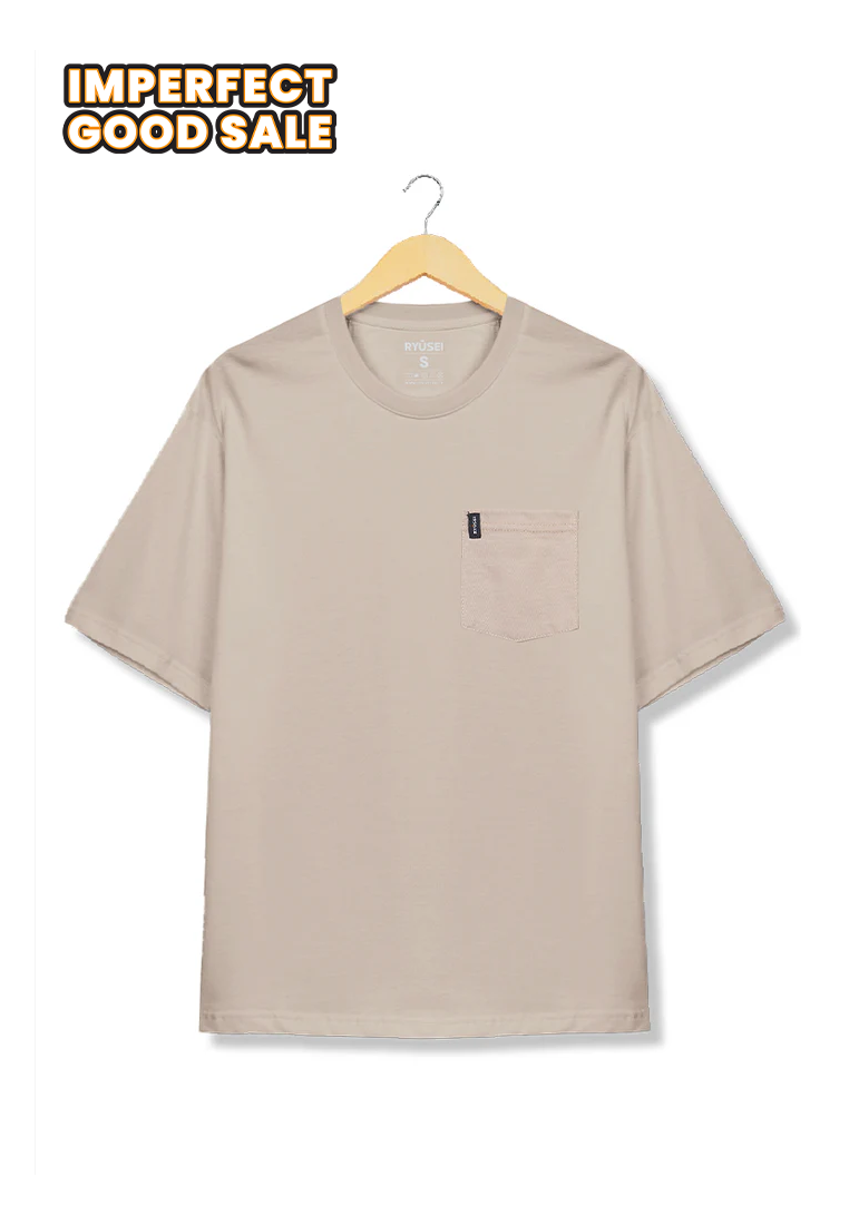Ryusei Tshirt Oversize Kenji Pocket Light Brown DF