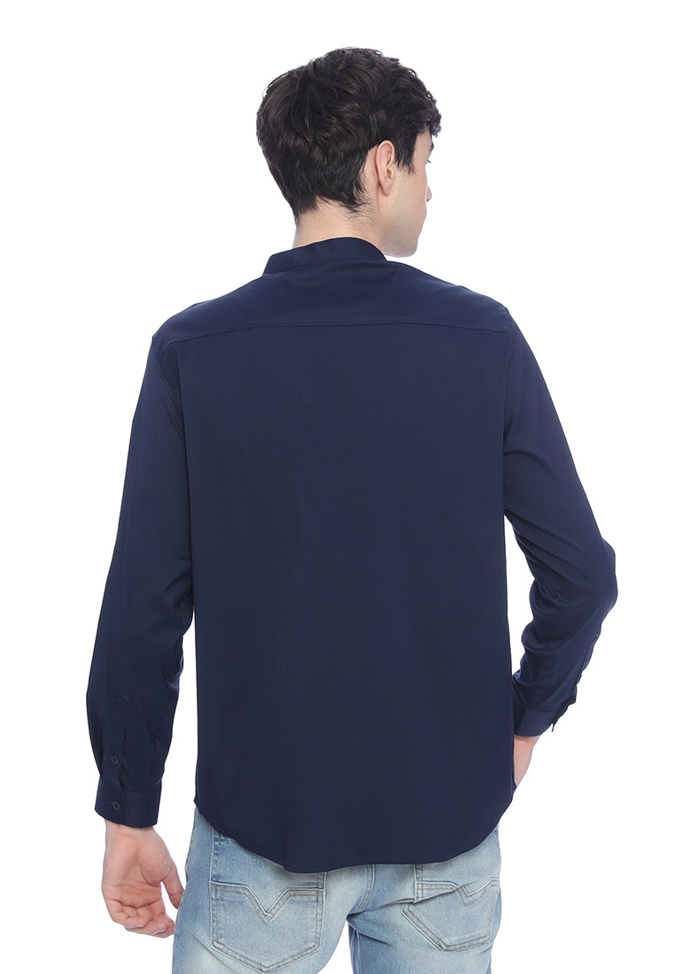 Ryusei Shirt Fukuzawa Long Sleeve Navy - Ryusei