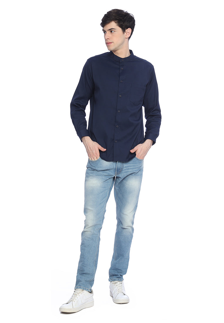 Ryusei Shirt Fukuzawa Long Sleeve Navy - Ryusei