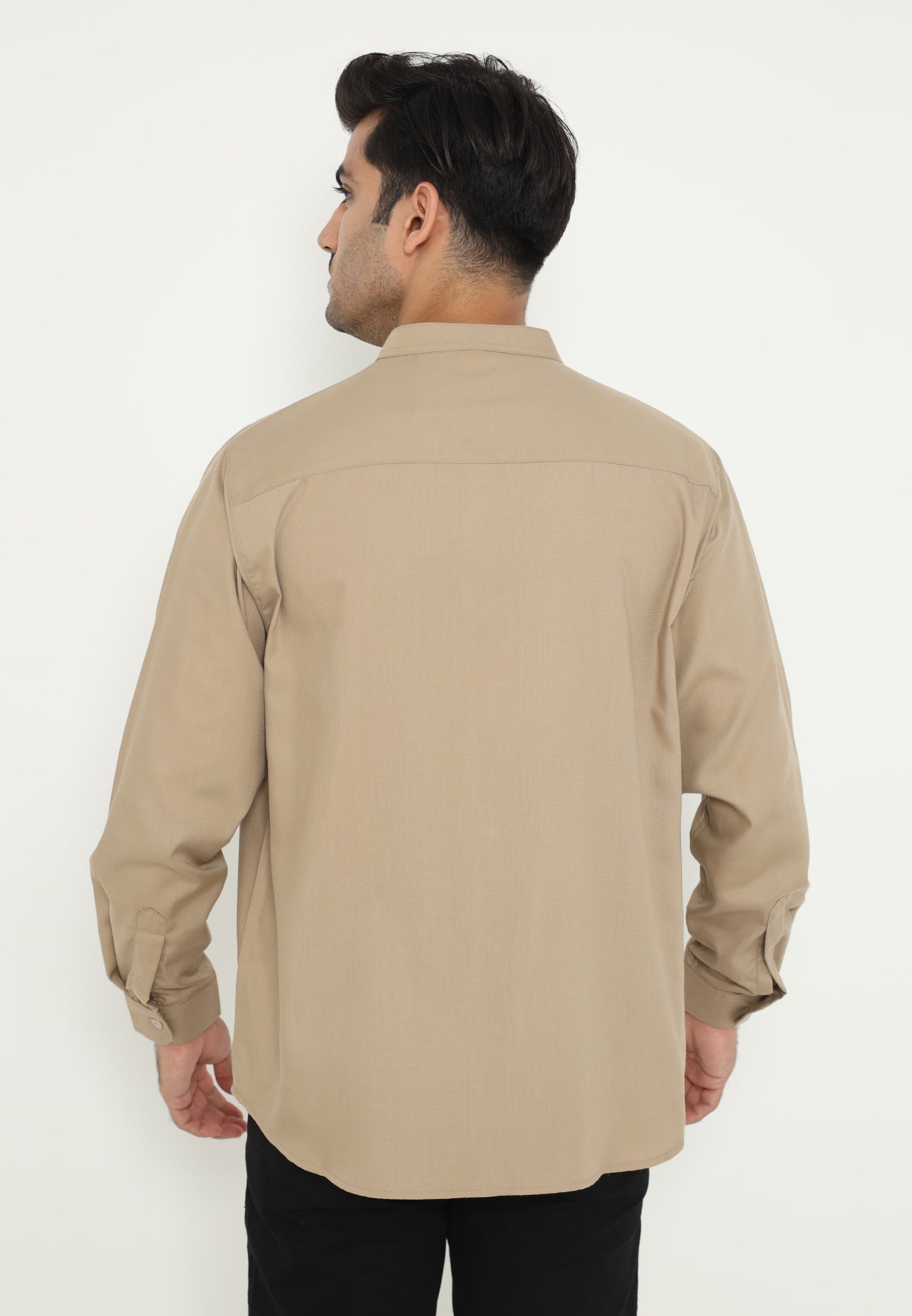 Ryusei Kemeja Kerah Koko Lengan Panjang Kamiyama