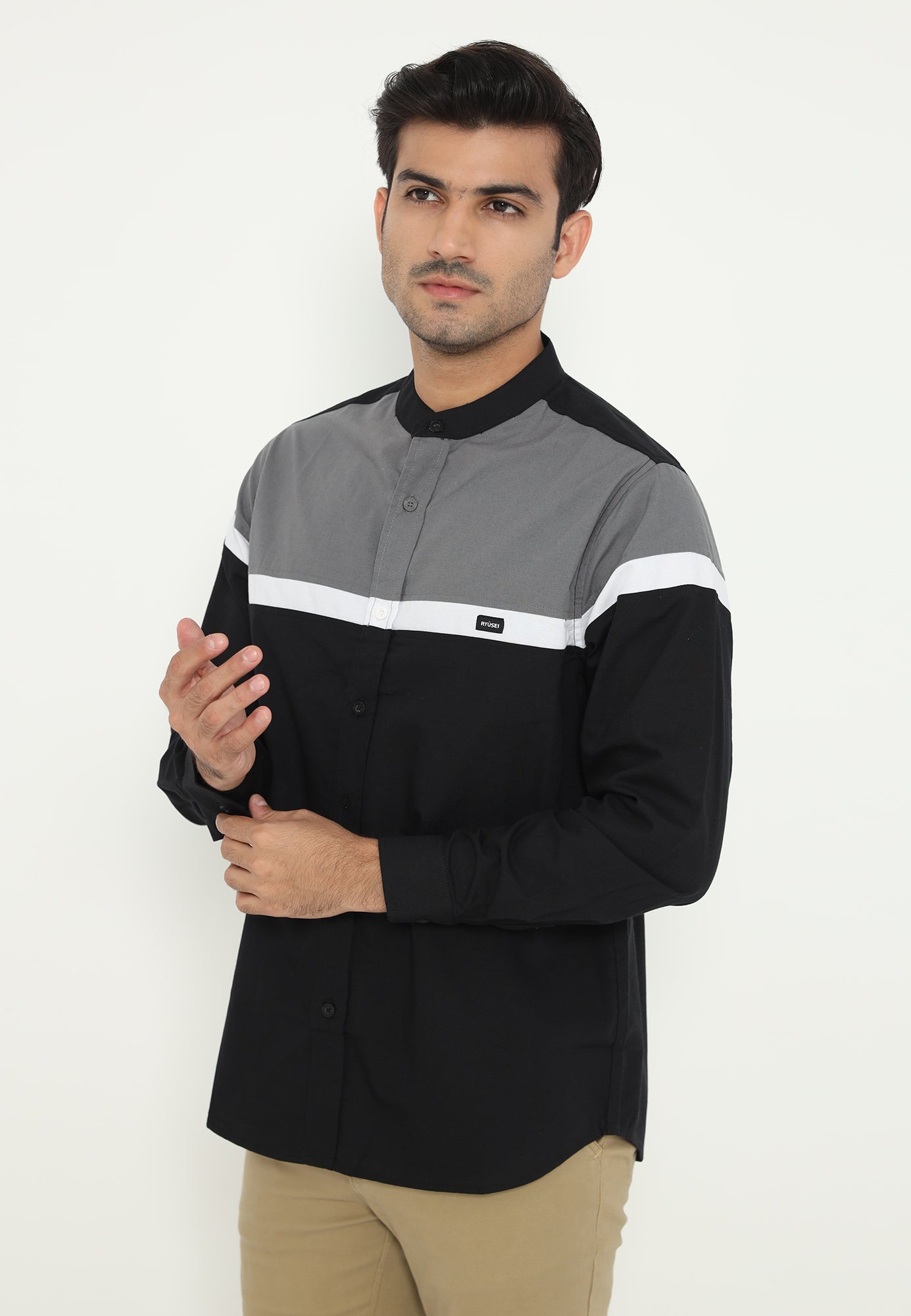 Ryusei Shirt Kitamaru Long Sleeve CMB Black