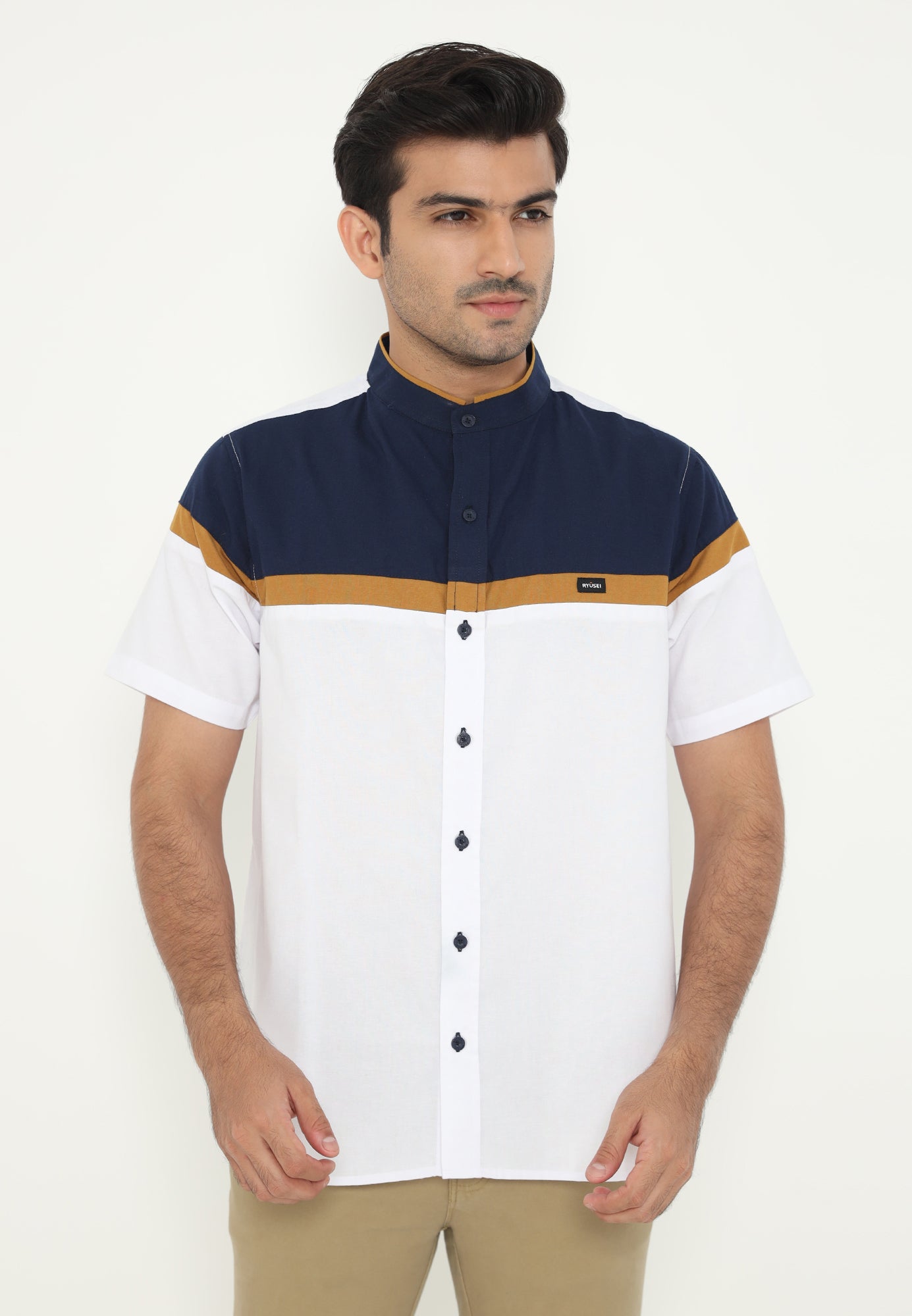 Ramadan Series | Ryusei Kemeja Kerah Koko Lengan Pendek Maiko CMB White