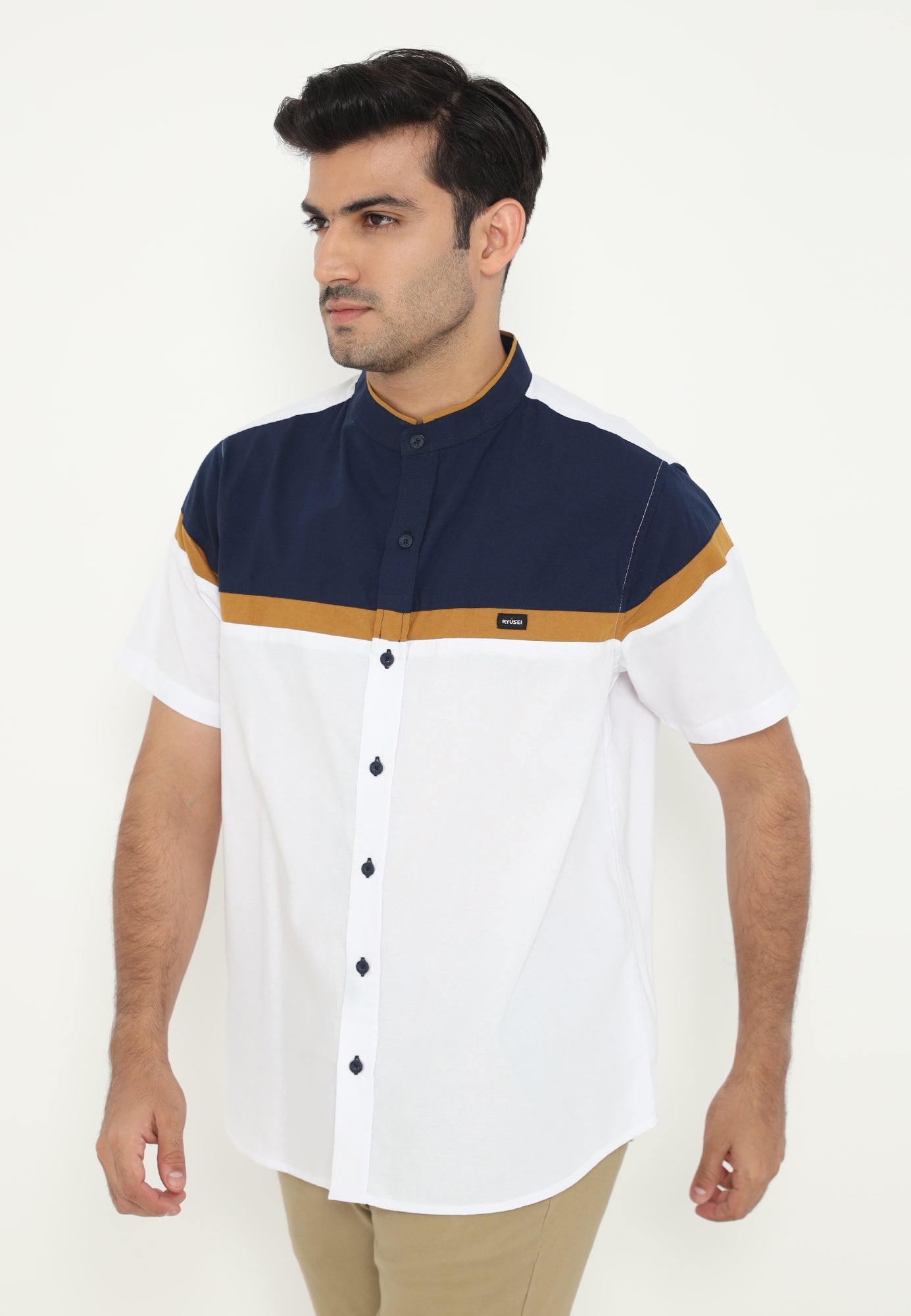 Ramadan Series | Ryusei Kemeja Kerah Koko Lengan Pendek Maiko CMB White