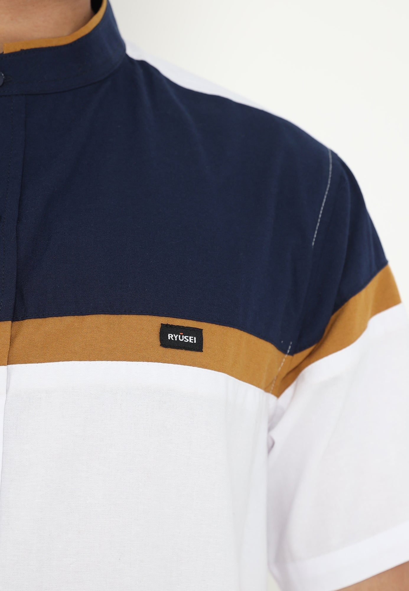 Ramadan Series | Ryusei Kemeja Kerah Koko Lengan Pendek Maiko CMB White