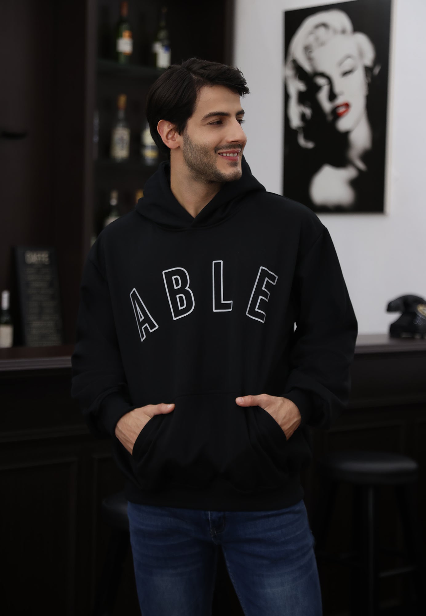 Ryusei Hoodie Boxy Able Full Black