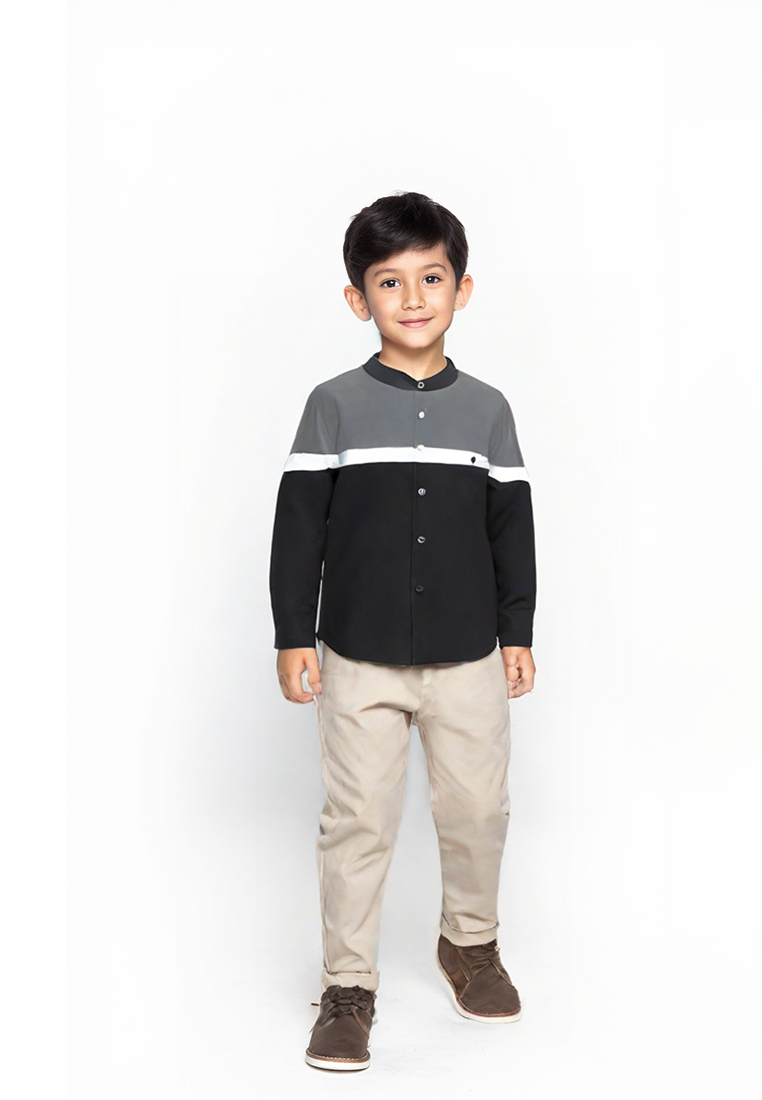 Ryusei Shirt kids Kitamaru Long Sleeve Black