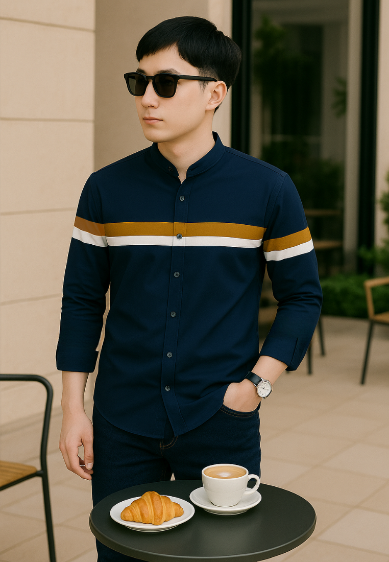 Ryusei Kemeja Atsuya Long Sleeve Navy