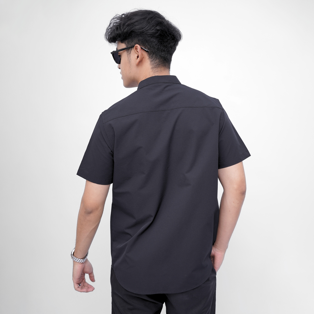 Ryusei Kemeja Kerah Koko Lengan Pendek Seijiro
