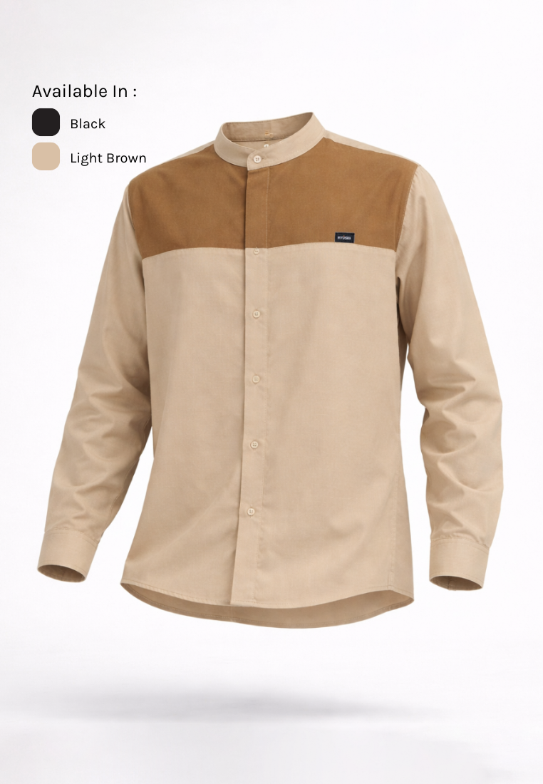 Ryusei Kemeja Kerah Koko Lengan Panjang Kamiyama