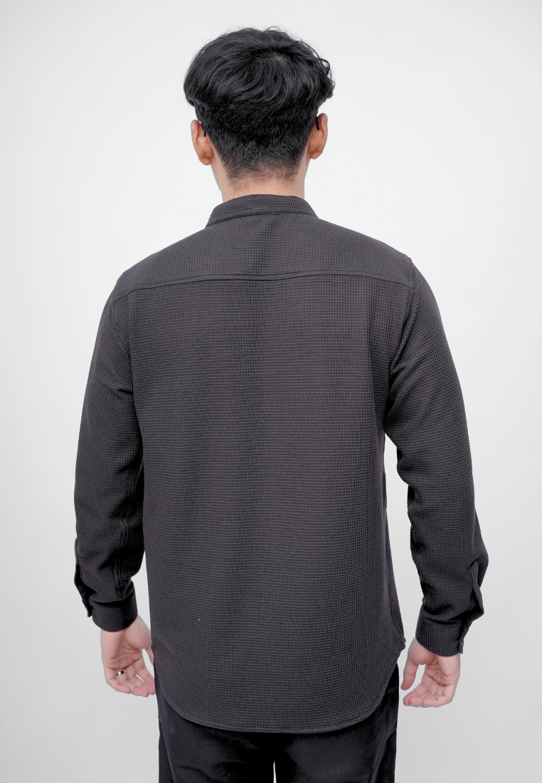 Ryusei Kemeja Kerah Koko Lengan Panjang Ultra Waffle