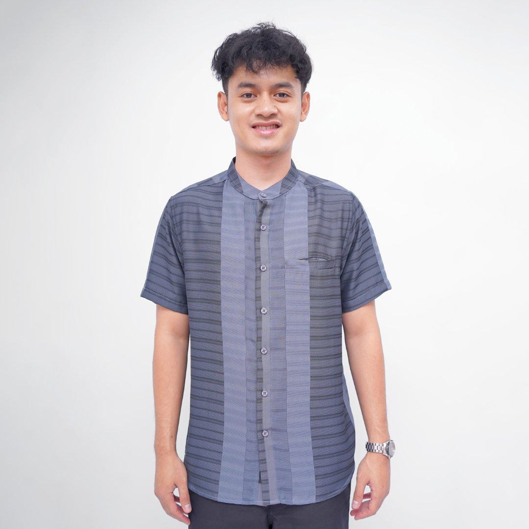 Ryusei Kemeja Kerah Koko Lengan Pendek Yahata