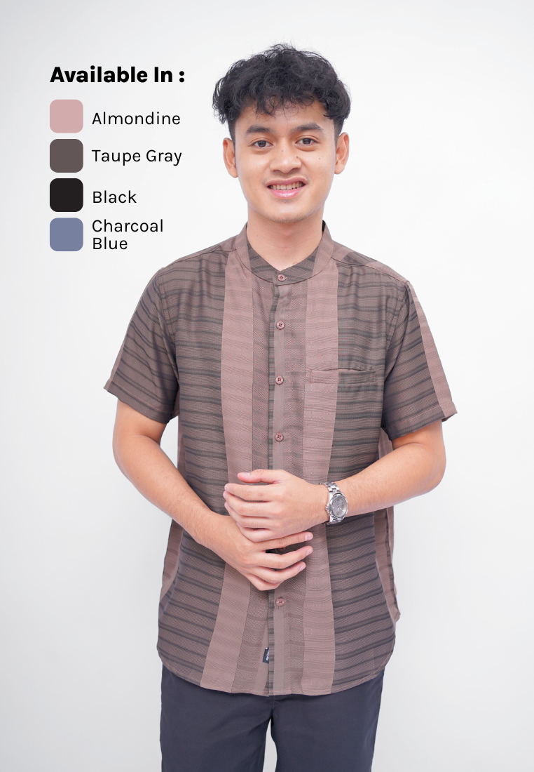 Ryusei Kemeja Kerah Koko Lengan Pendek Yahata